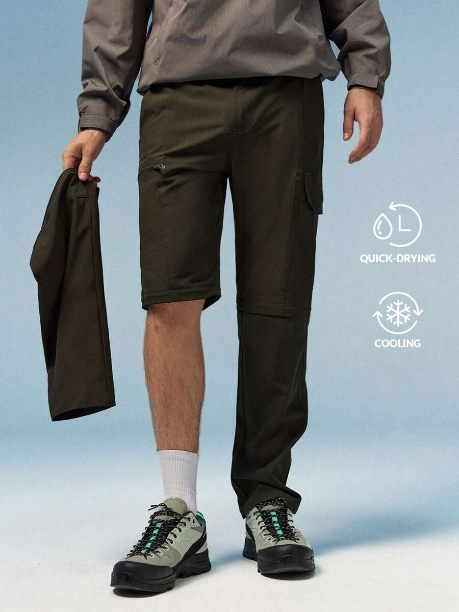 Caldwick Men's Outdoor Spring/Summer Hiking Quick-Dry Pants, Father's Day. The Size Is Slightly Small. It Is Recommended To Order A Size Larger. Sports - Army Green - View 1