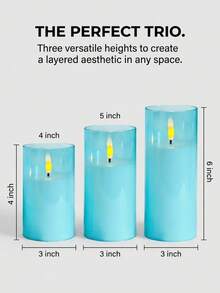 Christmas Light Blue LED Flameless Electronic Candles, Realistic Flickering Electronic Candles For Home, Party And Wedding Decoration 1/3pcs (Battery Not Included) - Light Blue - View 6