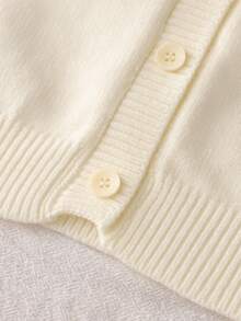 Children's Clothing Fashion Design Fair Isle Pattern Long Sleeve Cardigan With Frill Trim Girls Classic Winter Knit Sweater Top - White - View 4