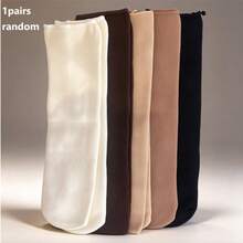 1/5/10 Pairs Women's Earth Tone Snow Socks, Mid-Calf Socks For Autumn/Winter, Fluffy And Warm, Wool Thickened, Suitable For Daily Wear And Various Occasions - Multicolor - View 7