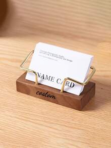 1Pc Personalized Custom Business Card Holder, Front Desk Business Card Display Stand, Creative Desktop Card Holder Storage Box - Multicolor - View 7