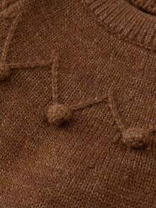 mini bala Girls Set Baby Not Easy To Pill Wool Blend Long Sleeve Top With Skirt Winter New - Yellow Coffee Tone - View 7