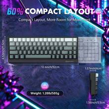 ATTACK SHARK*FREEWOLF S68 68-Key Gaming Keyboard, 60% Compact Wired Keyboard, PBT Keycaps With Side Print, Silent Membrane Switches, 16 Million Color RGB Backlight, Ergonomic Design, USB Interface Compatible With PC And Mac - View 2