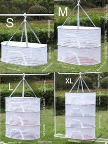 1pc Clothes Drying Net, Laundry Drying Basket, Sock Drying Rack, Underwear Flat Drying Rack, Home Sweater Drying Rack, Foldable - White - View 3