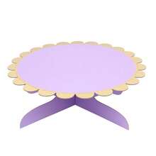 1-Tier 12.7 Inch Round Cardboard Display Stand, Gold Wavy Edge, Birthday Party Decoration Display Rack, Desktop Display Stand, Home Pink Wedding Paper Display Tray Rack - Multicolor - View 17