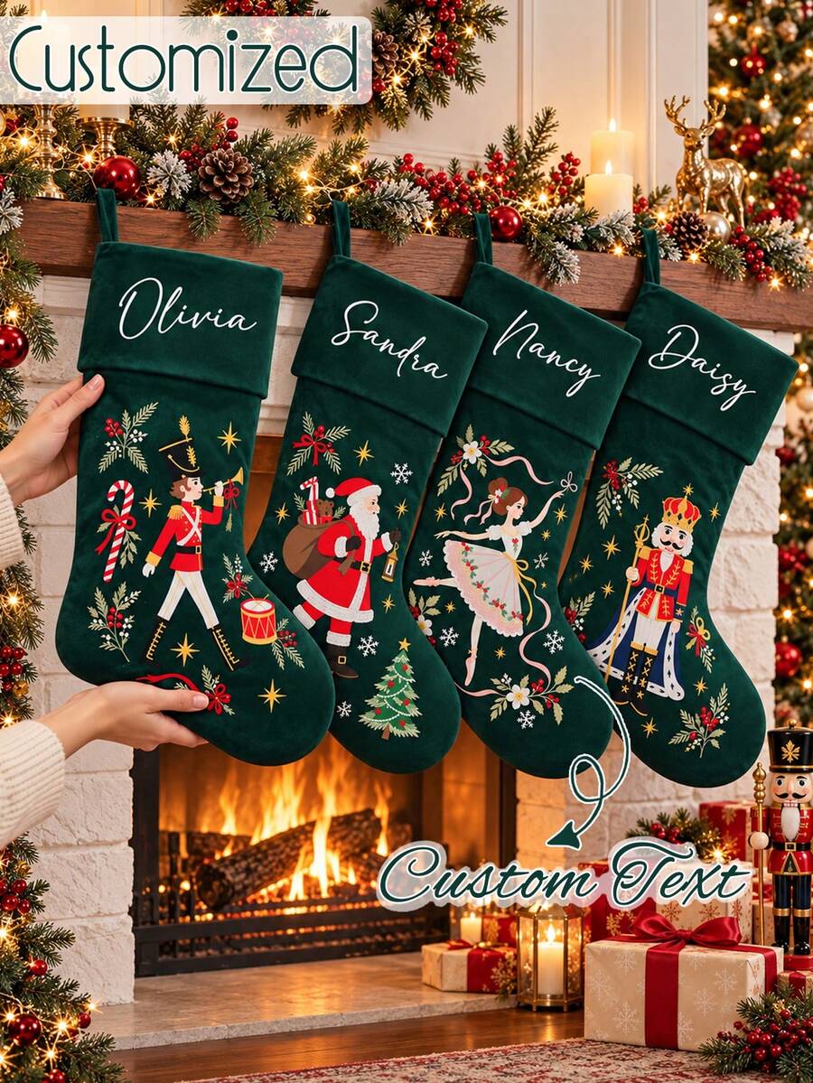 Personalized Nutcracker Christmas Stockings,Custom Family Stockings With Name,Monogrammed Stocking,Holiday Decorations ,2026 Christmas Gift - Multicolor - View 1