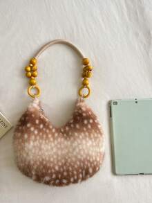 極簡風女款單肩包 手提包 高品質腋下包 半月包 附圍巾 適合上班通勤購物 - 彩色 - 查看 4