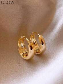 1 Pair Vintage Gold Minimalist Geometric Stud Earrings, Suitable For Young Girl Everyday And Festivals - Geometry - View 1