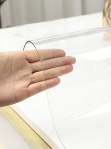 1 قطعة واقي طاولة شفاف من مادة PVC، تصميم مستطيل، مقاوم للماء ومقاوم للزيت، مناسب للمطبخ وطاولة الزينة والمكتب وطاولة الطعام، لوازم المطبخ والمنزل - شفاف - مشاهدة 6