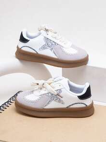 Unisex Kids Fashion Slip-On Hook & Loop Athletic Shoes, Versatile Back-To-School Sneakers, Suitable For All Seasons And Outdoor Activities - Beige - View 5