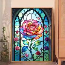 1PC DIY 5D Diamond Painting Kit Rose Pattern - Round Full Drill Art Mosaic Craft, Home Wall Decor, Frameless - No Frame - View 3