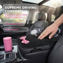 1pc Fashionable Personalized Leather Bow Car Armrest Pad, All-Season Universal Center Console Armrest Cover, Women's Car Interior Accessory - A - View 4