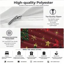 3pcs Christmas Duvet Cover Set (1 Duvet Cover + 2 Pillowcases, Duvet Insert Not Included), Christmas Tree And Reindeer Pattern, Breathable Soft Polyester Fabric, Zipper Closure, Bedding Set, Suitable For Bedroom Decor, Christmas Home Decor - Multicolor - View 8