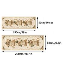 1PC Beige Gold Bell Pattern Runner Rug, European Vintage Luxury Cozy Elegant Faux Cashmere Rectangular Machine Washable Long Strip Carpet, Suitable For Christmas/Kitchen Hallway Corridor Bedside Mat/Winter Holiday Decoration, Christmas Home Decor - Multicolor - View 3