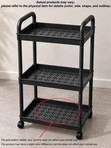 3-Tier Rolling Storage Cart, Baby Nursery Organizer Rack With Wheels, Movable Diaper, Bottle And Daily Essentials Storage Shelf - Multicolor - View 9