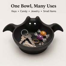 1PC Ghost Shape Storage Bowl, Desktop Organizer, Home Entryway Key Holder. Ideal For Desktop, Bathroom, Bedroom, Hallway, Office. Stores Keys, Candies, Jewelry & Small Sundries. Cute Ghost Desktop Decor, Multi-Functional Storage Bowl - Ghost Ornaments - View 4
