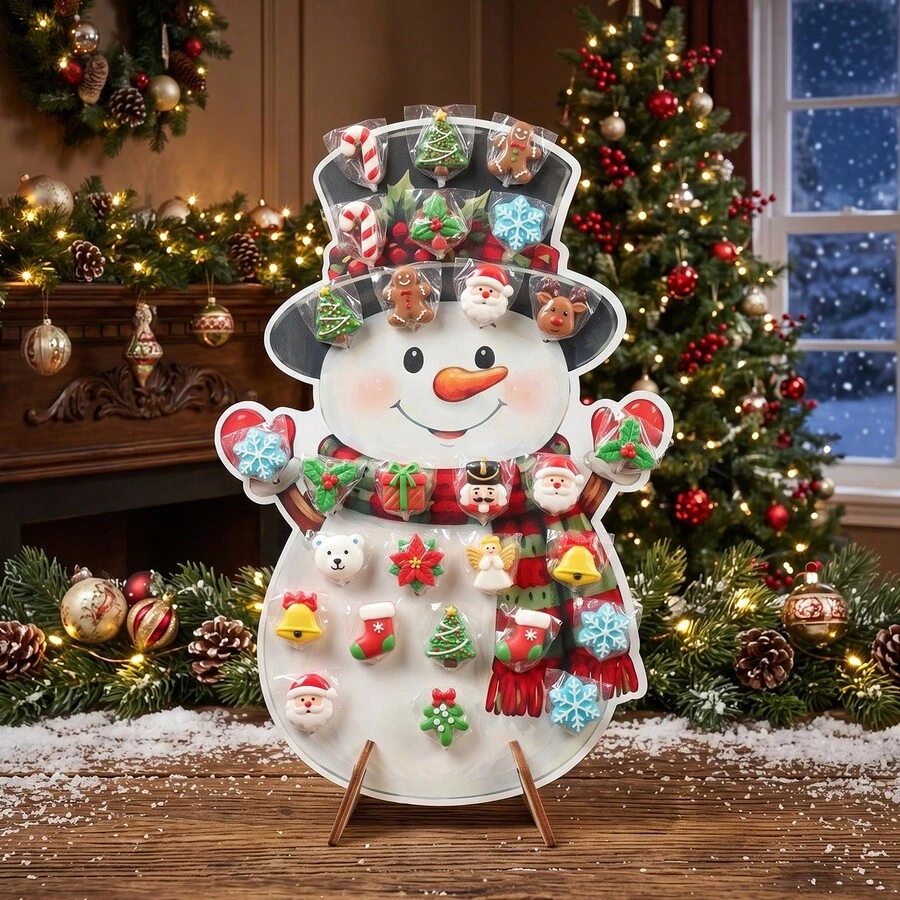 Christmas Shaped Wooden Lollipop Display Stand, Christmas Party Dessert Table Atmosphere Decor Candy Display Wooden Rack - Multicolor - View 1