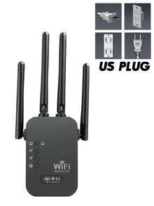 WiFi Repeater Signal Amplifier Router Extender Signal Booster Long Range Amplifier With Ethernet Port Dual Network Interface Internet Wireless Repeater For Home Cellular Communication Amplifier With Ethernet Port - Black - View 11