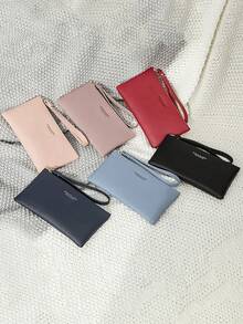 FOREVER MIYIN Women's Wristlet Long Wallet, Zipper Closure Purse, Large Capacity Multi Card Slots, Portable Phone Pouch, Solid Color For Daily Use - Multicolor - View 8