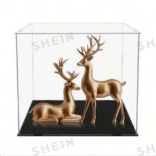 1 Piece Clear Acrylic Display Case, Multiple Sizes, Plastic Assembly Dustproof Display Box With Matte Black Base, For Action Figures Collectibles Souvenirs Statues Models - Transparent - View 9