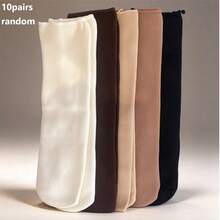 1/5/10 Pairs Women's Earth Tone Snow Socks, Mid-Calf Socks For Autumn/Winter, Fluffy And Warm, Wool Thickened, Suitable For Daily Wear And Various Occasions - Multicolor - View 8