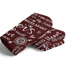 1pc Burgundy Envelope Flannel Blanket, Novel Soft And Comfortable Flannel Blanket For Nap, Office, School, Home, Picnic, Travel, Gift - Multicolor - View 9