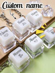 LICVIC Customized Name Personalized Stress Relief Keychain, Cute Bag Charm, Customizable Click Button Keychain, Backpack Accessory, Mechanical Keyboard Clicker - Style a - View 1