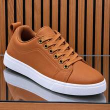 Tênis Masculino Sneaker Casual Social Confortável Sola Alta Leve Macio Estiloso Dia a Dia 2027 - Caramelo - Visão 6