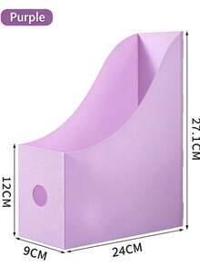 Magazine File Holder, PP Desktop File Organizer, Slanted Opening Document Storage Rack With Carry Hole, A4 Paper Magazine Book Sorter, Desk Stationery Storage Bin For Home Office School - A - View 7