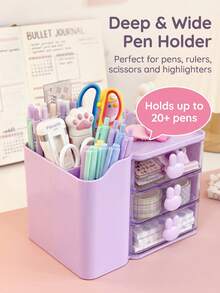 Multifunctional 3-Compartment Drawer Desktop Organizer, Multi-Layer Partition Storage, Compact Space-Saving, Smooth Sliding, Open Handle, Stackable, Dust-Proof, Minimalist Versatile, Suitable For Office Supplies, Bedroom, Desktop, Jewelry Storage - Multicolor - View 4