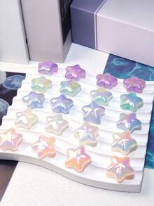 20pcs Colorful Jelly Star Beads, Used For Jewelry Making, Cute Kawaii Spacer Beads, Suitable For DIY Bracelets, Necklaces, Earrings Crafts - Jelly Star - View 4