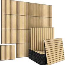 10pcs 30x30cm 3D Stereoscopic Wood Grain Grille Wall Sticker/Ceiling Sticker, Self-Adhesive Imitation Wood Lattice Vinyl Wall Panel, Waterproof Thickened Grid Panel, Sound Insulation, Suitable For All Indoor Spaces - C - View 8