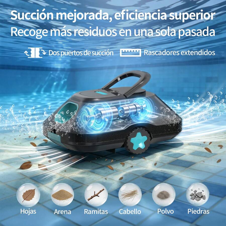 INSE C2 Cordless Automatic Robotic Pool Cleaner, Robotic Vacuum For Residential Pools