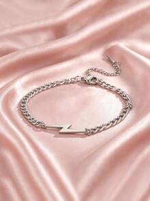 1pc Men/Women Couple Stainless Steel Lightning Chain Bracelet For Beach Travel - Lightning Series - View 10
