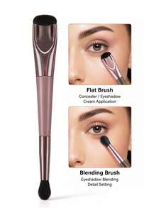 2/1pc Dual-Ended Eyeshadow Brush, Flat Blending Brush, Soft Makeup Brush, Suitable For Eyeshadow, Concealer, Cream Eye Makeup Products, Makeup Tool - Multicolor - View 8