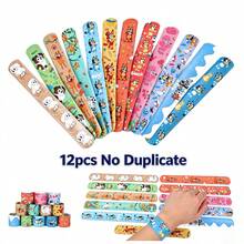 12pcs/6pcs Bluey Cartoon Clapping Bracelets, 12 Unique Designs, Fun Party Favors And Holiday Decorations, Suitable For Birthday Parties, Events And Celebrations, Colorful Clapping Bracelets With Cute Patterns, Party Fillers, Carnival Toys - Multicolor - View 8