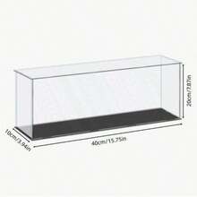 1pc Transparent Acrylic Display Box, Multiple Sizes, Plastic Assembly Dust-Proof Display Box With Matte Black Base, Suitable For Action Figures, Collectibles, Souvenirs, Statues, Models - A - View 7