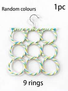 28-Ring Scarf Hanger Circle Multi Loop Tie Display Colorful Woven Scarf & Silk Scarf Storage Hanger Multi-Functional Hanging Organiser For Home Use Foldable Clothes Hanger Multi-Functional Circle Display Stand - Multicolor - View 11