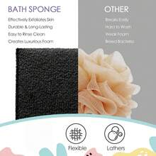 Double Sided Exfoliating Bath Brush, Rough Surface Body Scrub Pad For Dead Skin Removal, Shower Cleansing Exfoliator With Elastic Strap For Men & Women, With Or Without Hanging Strap Shipped Randomly - Multicolor - View 7