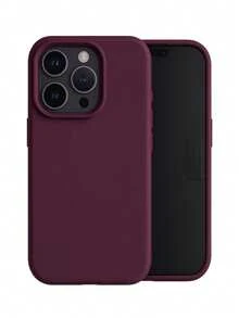 溝槽按鈕高品質液態矽膠手機殼，適用於 iPhone 18 Pro Max 17 16 15 14 13 12 11 Pro Max，柔軟蠟感觸感親膚 - 櫻桃紅 - 查看 4