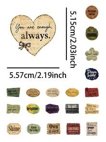 53Pcs Aesthetic Retro Positive Quote PET Stickers, Waterproof Inspirational Saying Decals, Journaling Scrapbook Sticker Set For Water Bottles Laptops Phone Cases Teens Adults - Inspirational Quotes - View 2