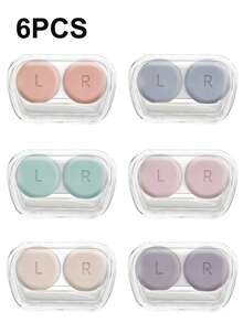 6pcs Portable Contact Lens Case, Contact Lens Soaking Storage Box With Lens Wear Tool, Travel And Daily Use Contact Lens Storage Box - Multicolor - View 9