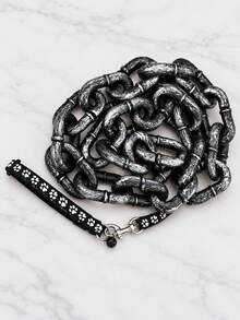 1Set Lron Dog Paw Chain Leash, Giant Chain Leash, Lightweight Big Chain Leash, Plastic Imitating Iron Chains Looks Strong And Heavy For Small Dog/Cat Photo Props - Multicolor - View 8