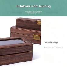 1pc 10-Slot Walnut Wood Watch Storage Box, Transparent Glass Lid, Velvet Pillow Watch Display Box, Dust-Proof Home Watch Organizer Rack, Gift For Men Watch Collectors, Watches In The Picture Are For Display Only And Not Included - Multicolor - View 5