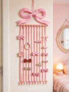 1pc Pink Bow Hair Accessory Storage Rack, Kids Room, Room Decor, Baby Room, Essential Newborn Supplies For Baby Girls - Multicolor - View 8