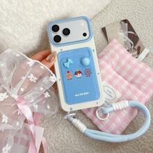 Large Window Contrast Lens Frame Splatter Dot Phone Case With Card Slot ...
