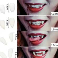 1 Pair Resin False Teeth, Suitable For Cosplay Props, Vampire Teeth, Zombie Teeth, Tiger Teeth, Halloween, Eerie, Dark/Gothic Style, Party/Party Decoration - View 2