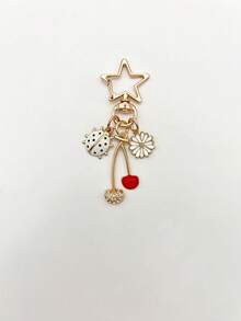 1pc Cute Ladybug Bag Charm, Cherry Keychain, Daisy Pendant Wallet Accessory, Car Key/Phone Charm, Room Decor, Travel Essential Accessory, Christmas Stocking Stuffer Gift For Women, Cute Little Things For Ladies - Multicolor - View 8