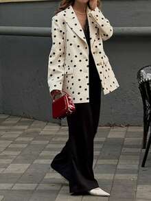 Áo khoác cardigan nữ thanh lịch họa tiết chấm bi - Màu mơ nhạt - Xem 5