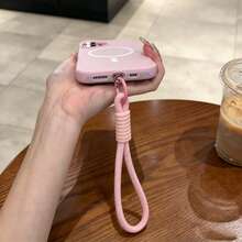 2PCS[Phone Case + Lanyard], Fresh Color Jelly 2-In-1 Magnetic Phone Case Compatible With Iphone 16 17 16e 17e, Matte Feel Anti-Drop Hard Shell Compatible With Iphone 15 14 13 11 16 Pro Max 17 Pro Max 18 Pro Max 12 - Baby Pink - View 6